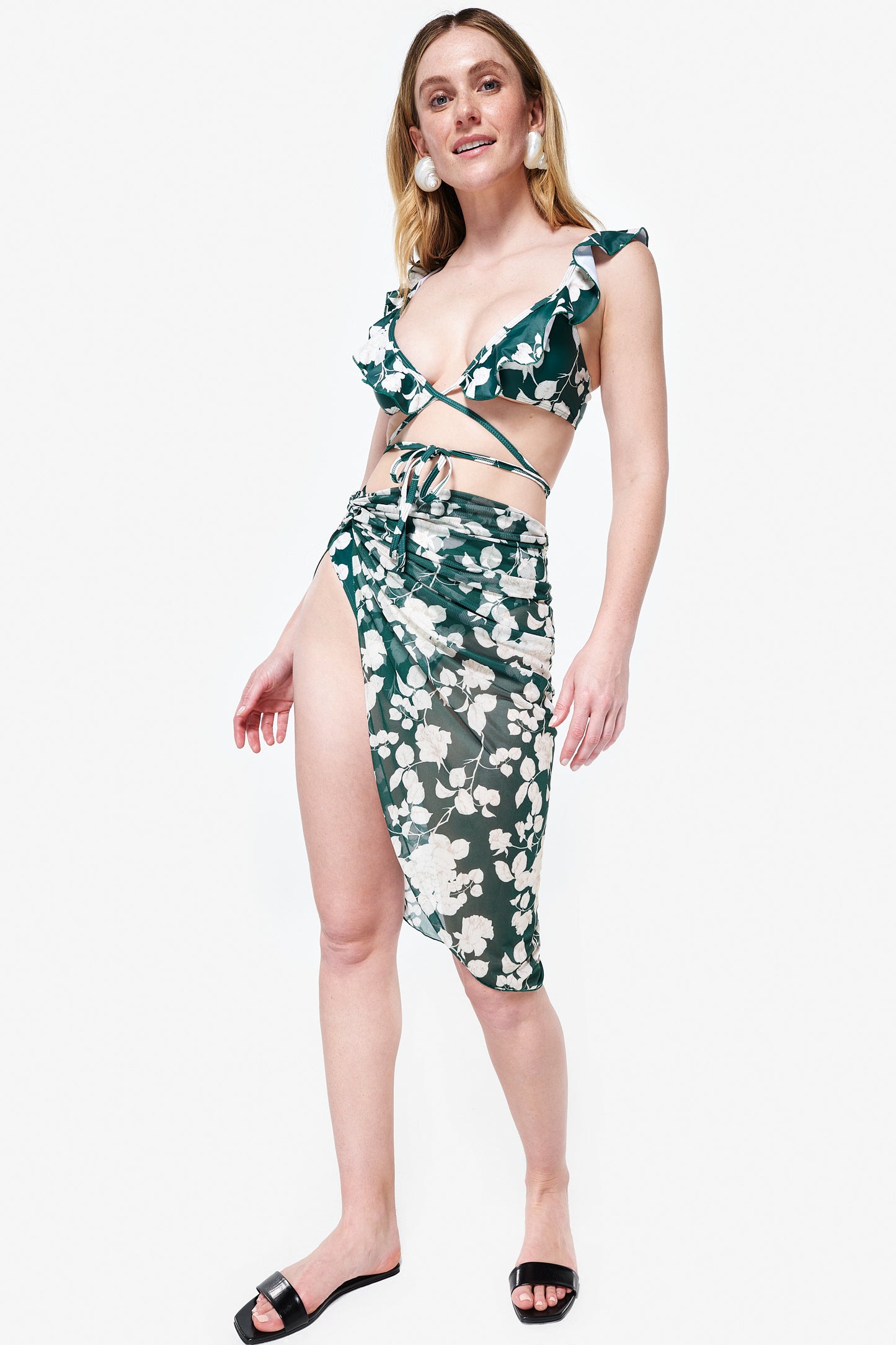 Agee Top in Green Floral