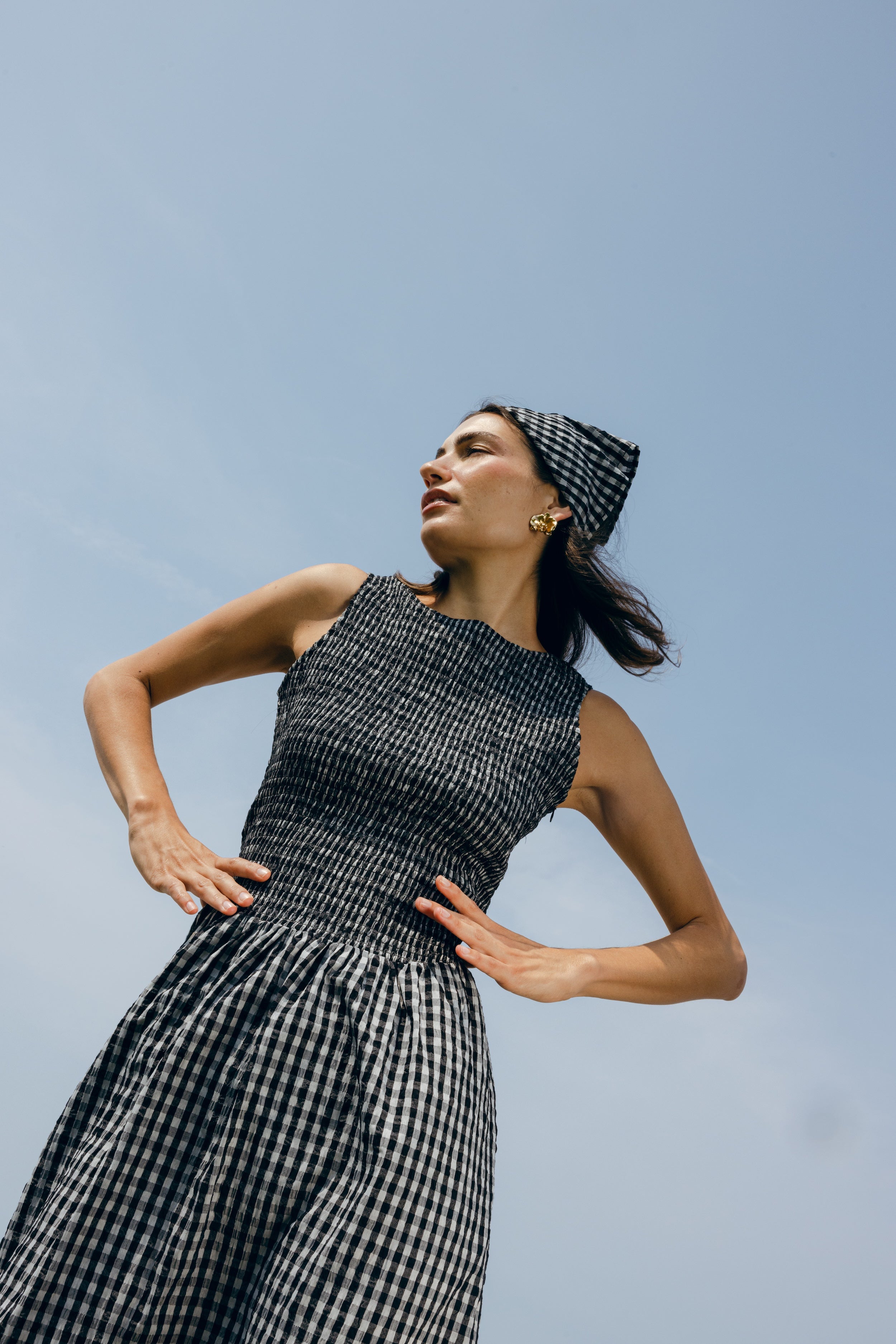 Hailey Dress Black and White Check - Sister Swim