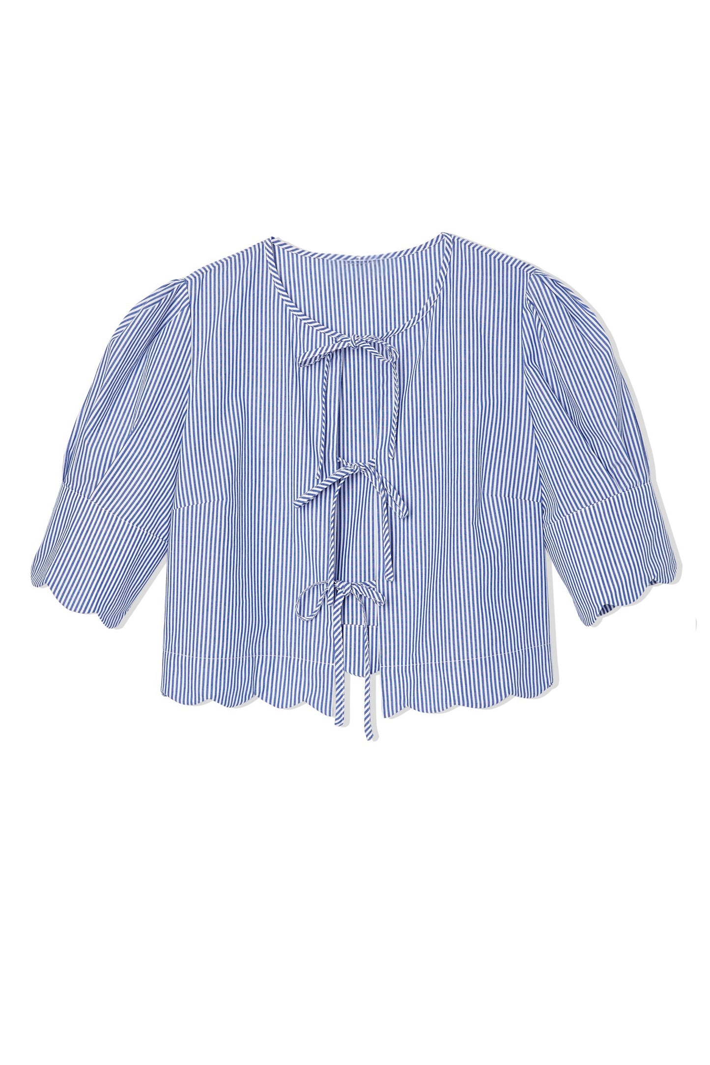 Scalloped Top Blue Stripe