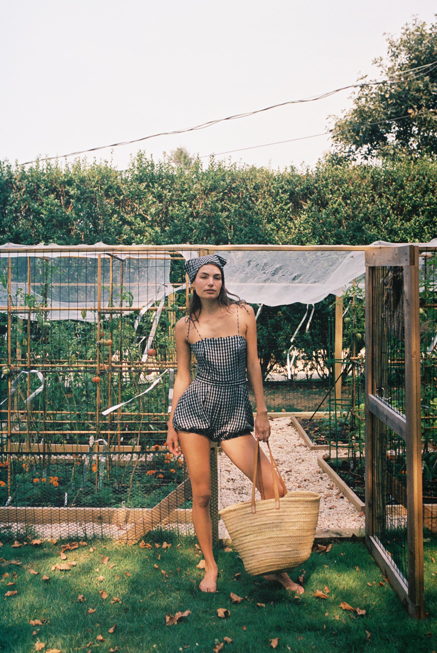 Bette Romper Black and White Check