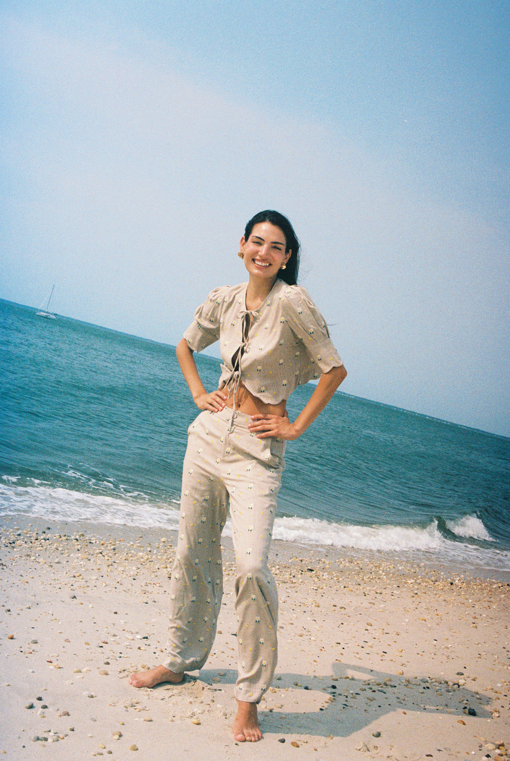 Portofino Pant Embroidered Daisy