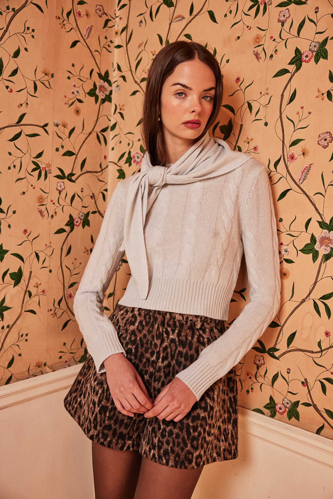 Margaux Cable Knit Sweater Ice