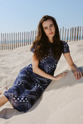 Fox Dress in Navy Bandana
