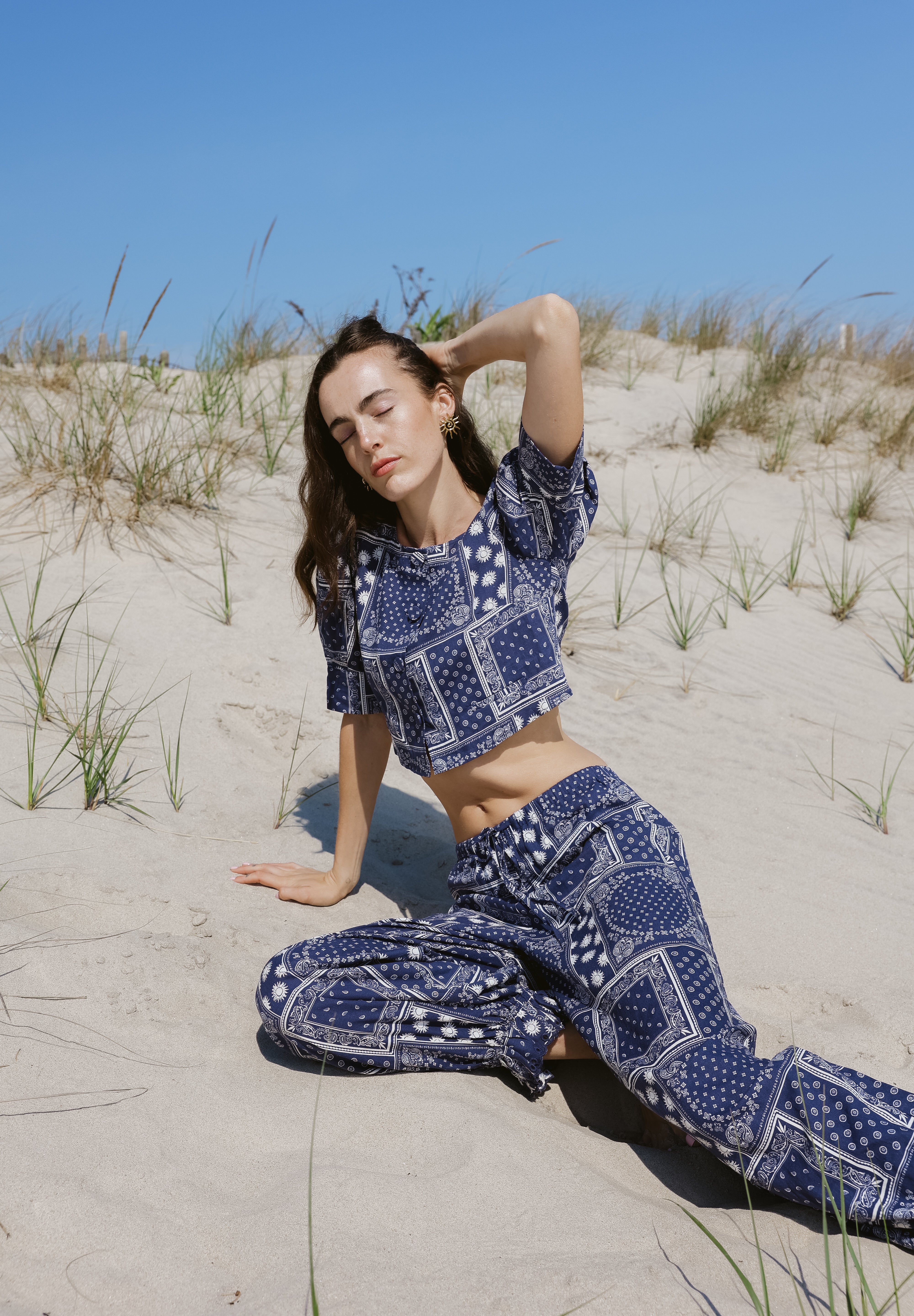 Bloomer Pant Navy Bandana Print - Sister NY