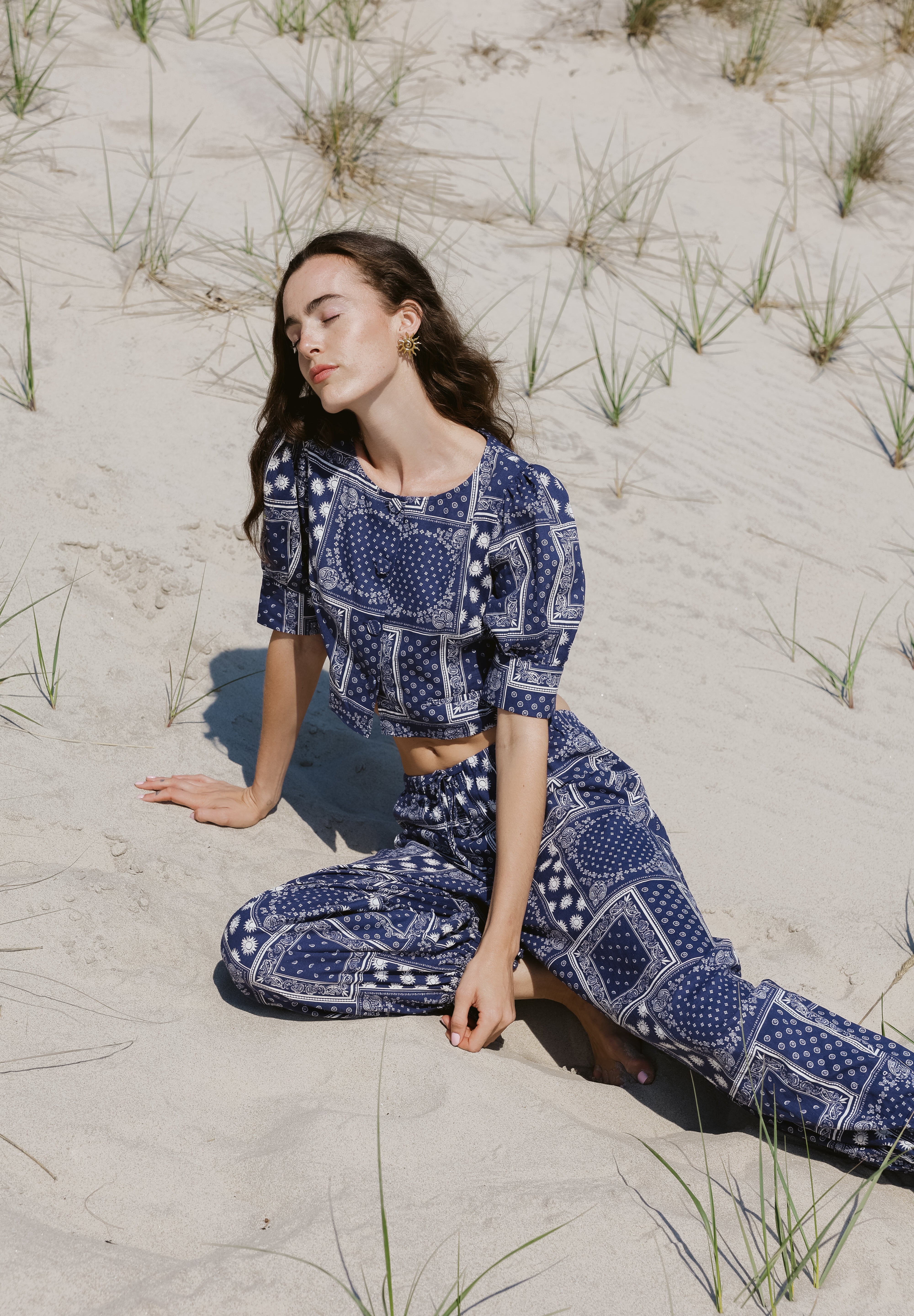 Madrid Top Navy Bandana Print - Sister NY