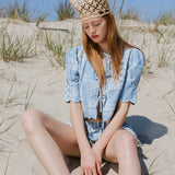 Scalloped Top Sky Bandana Print - Sister NY