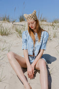 Scalloped Top Sky Bandana Print