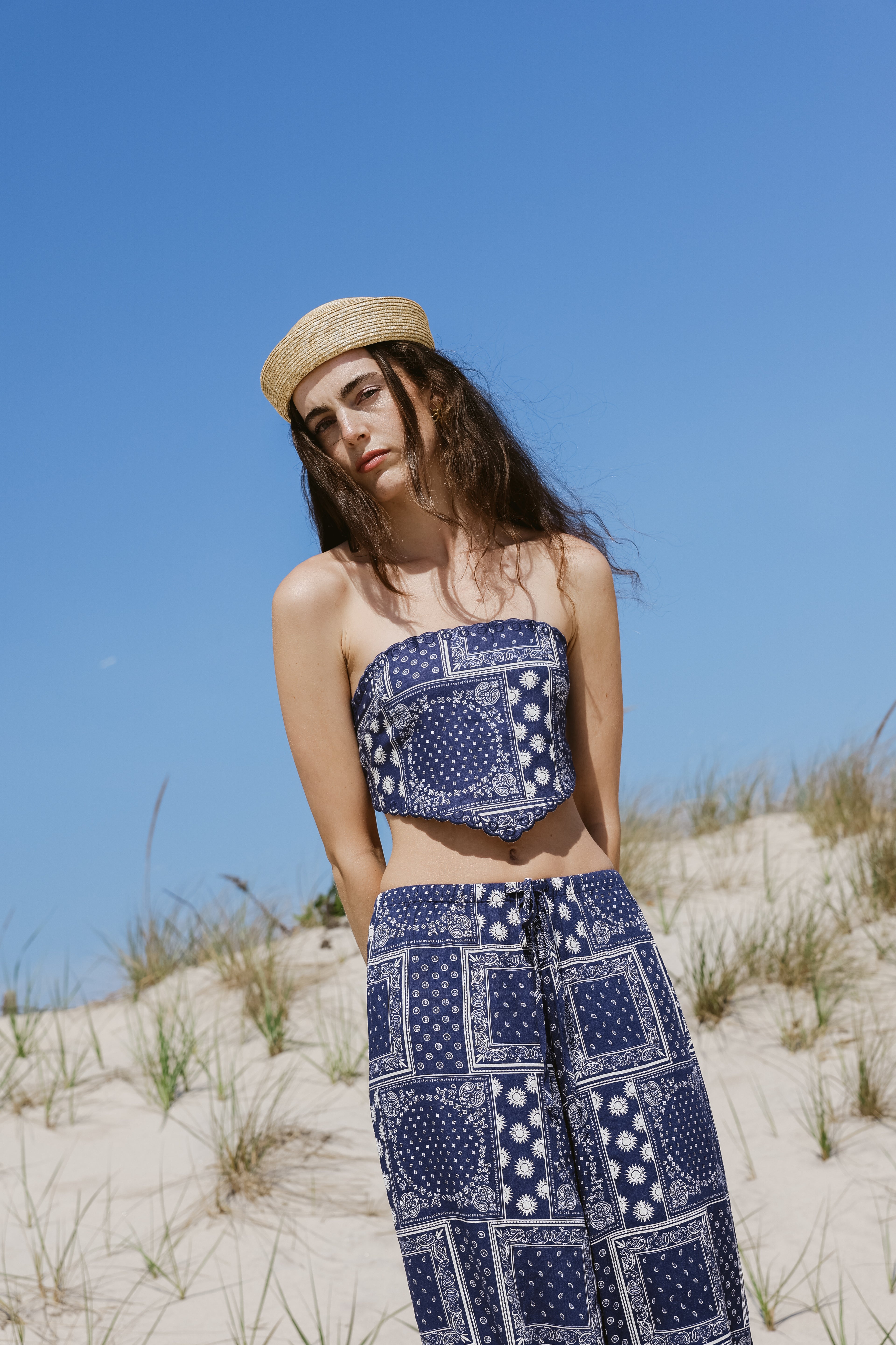 Indio Top Navy Bandana Print