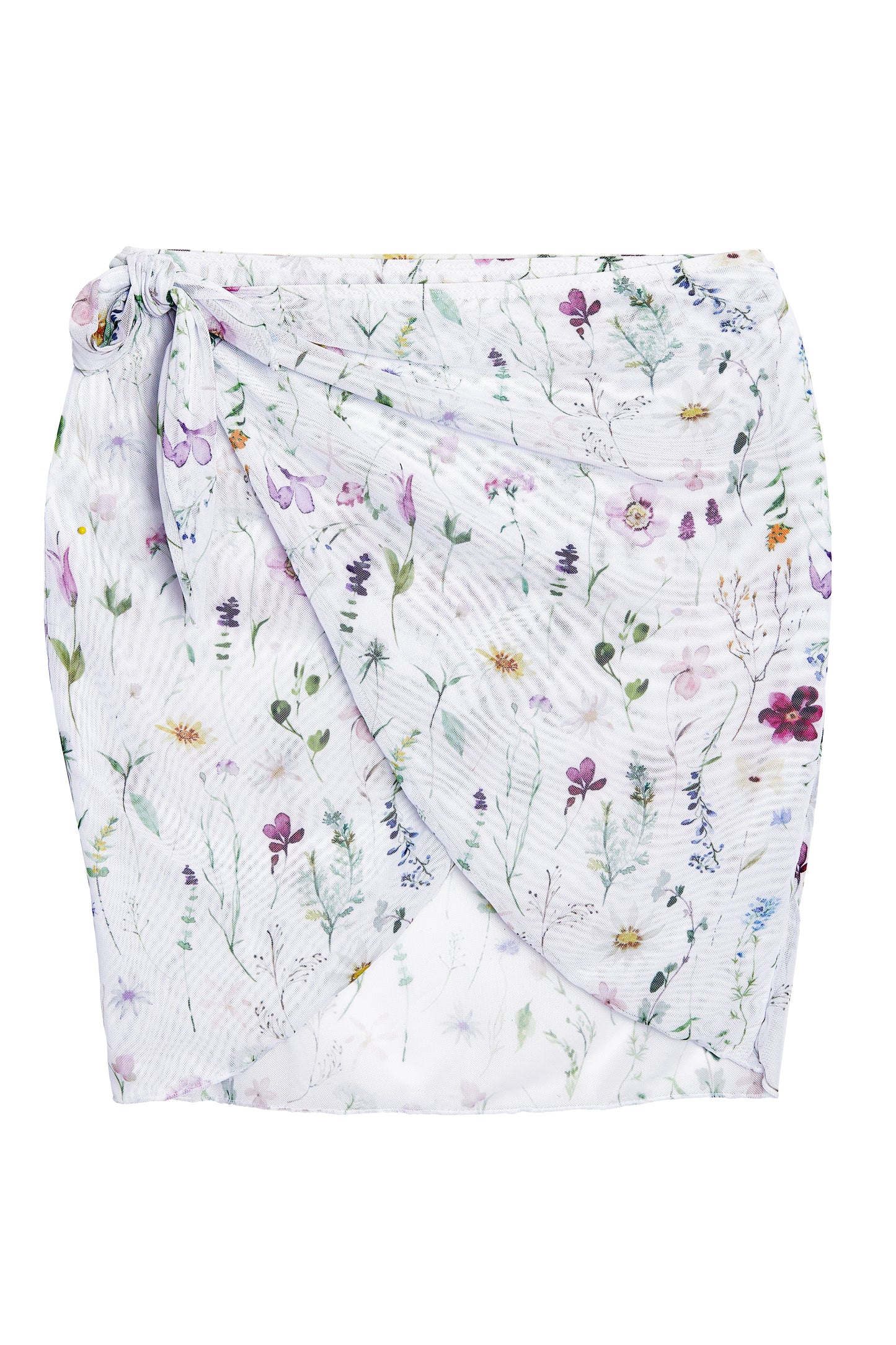 Bridget Wrap Skirt in White Floral