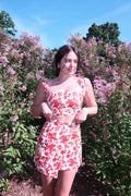 Shannon Linen Cargo Skirt Red Floral - Sister Swim