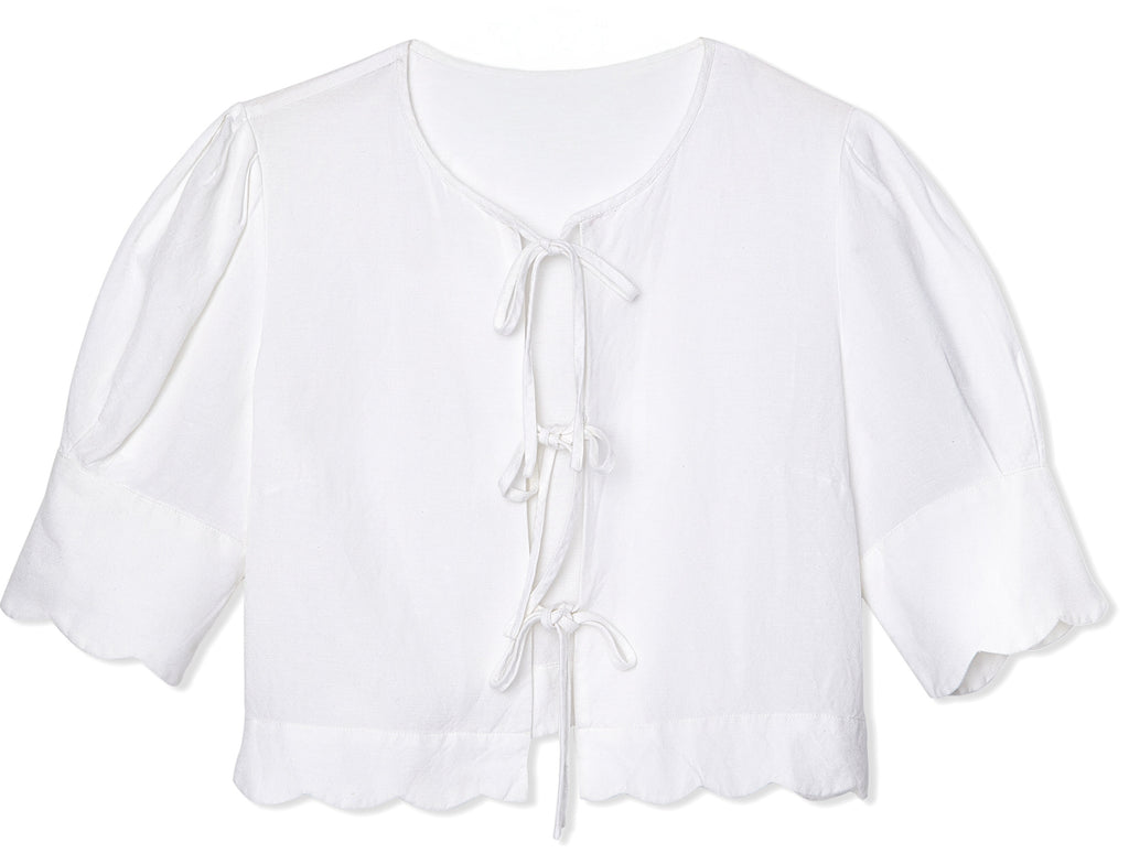 Scalloped Top White - Sister Swim