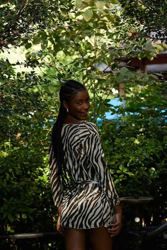 Adaline Wrap Dress Zebra